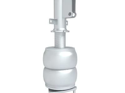 Silver Mechanical Component With Threaded Part Upper Lower Connections And Cylindrical Sections 3d model