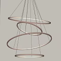 Modern Hanging Chandelier with Multiple Circular Rings Illuminated LED Light Contemporary Design