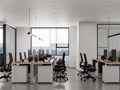 modern public office area office 3d model