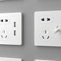Switch light socket combination panel 3d model