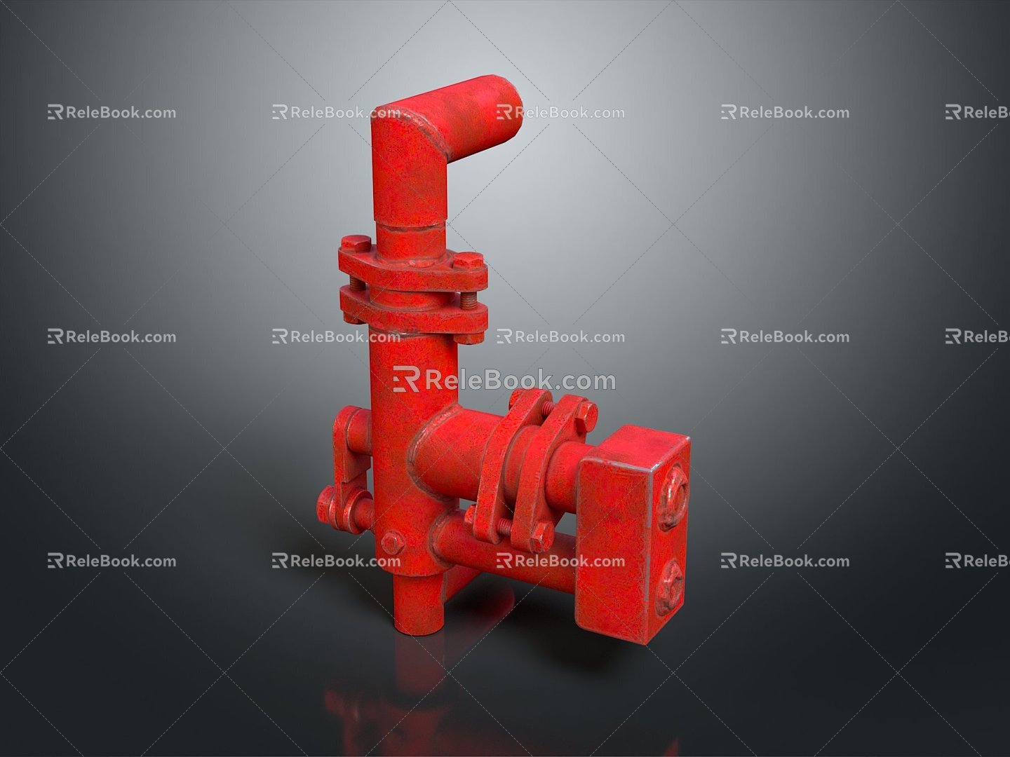 Pipe water pipe valve iron pipe fitting flange tee joint pipe water pipe valve 3d model