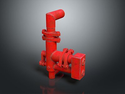 Pipe water pipe valve iron pipe fitting flange tee joint pipe water pipe valve 3d model