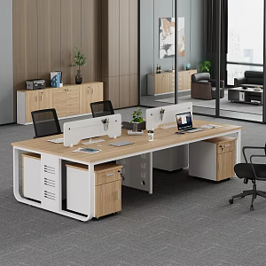 Modern Office Area Public Office Area Staff Desk Staff Desk Office Desk and Chair Combination Office Furniture Staff Card Office Area Public Office Area 3d model