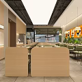 Modern Restaurant Exterior With Takeout Pickup Area Green Plants Glass Windows And Indoor Seating