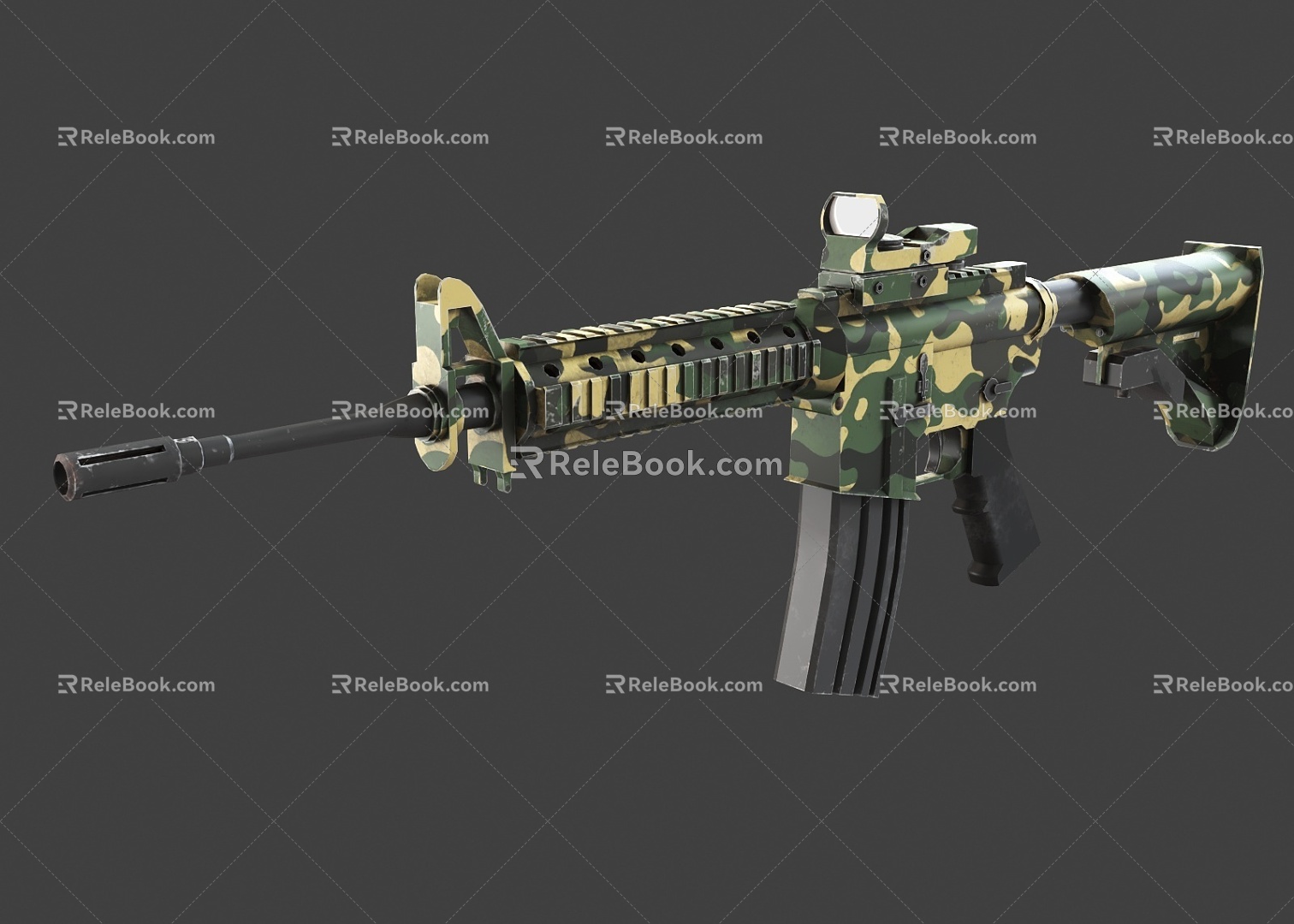 M4A1 camouflage rifle paint gun submachine gun pistol automatic rifle game gun 3d model