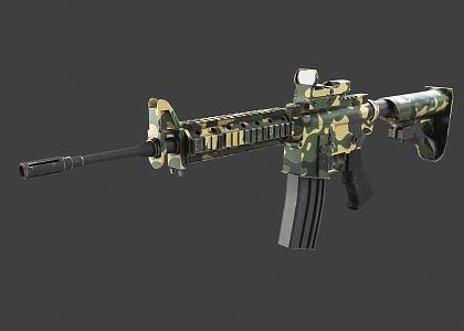 M4A1 camouflage rifle paint gun submachine gun pistol automatic rifle game gun 3d model