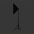 White Softbox on Black Tripod Stand for Photography Lighting in Dark Gray Background