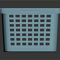 Blue Plastic Storage Basket With Perforated Grid Design For Household Organization