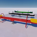 Colorful Seesaws For Kids Playground Featuring Green Black And Red Designs