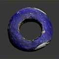 Blue Ring Fashion Accessory With Unique Textured Surface And Yellow White Accents