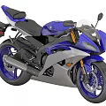 Blue And Silver Sport Motorcycle With Black Seat And Alloy Wheels Design
