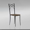 Leisure Chair Featuring Cross Back Design Light Wooden Seat And Metal Frame