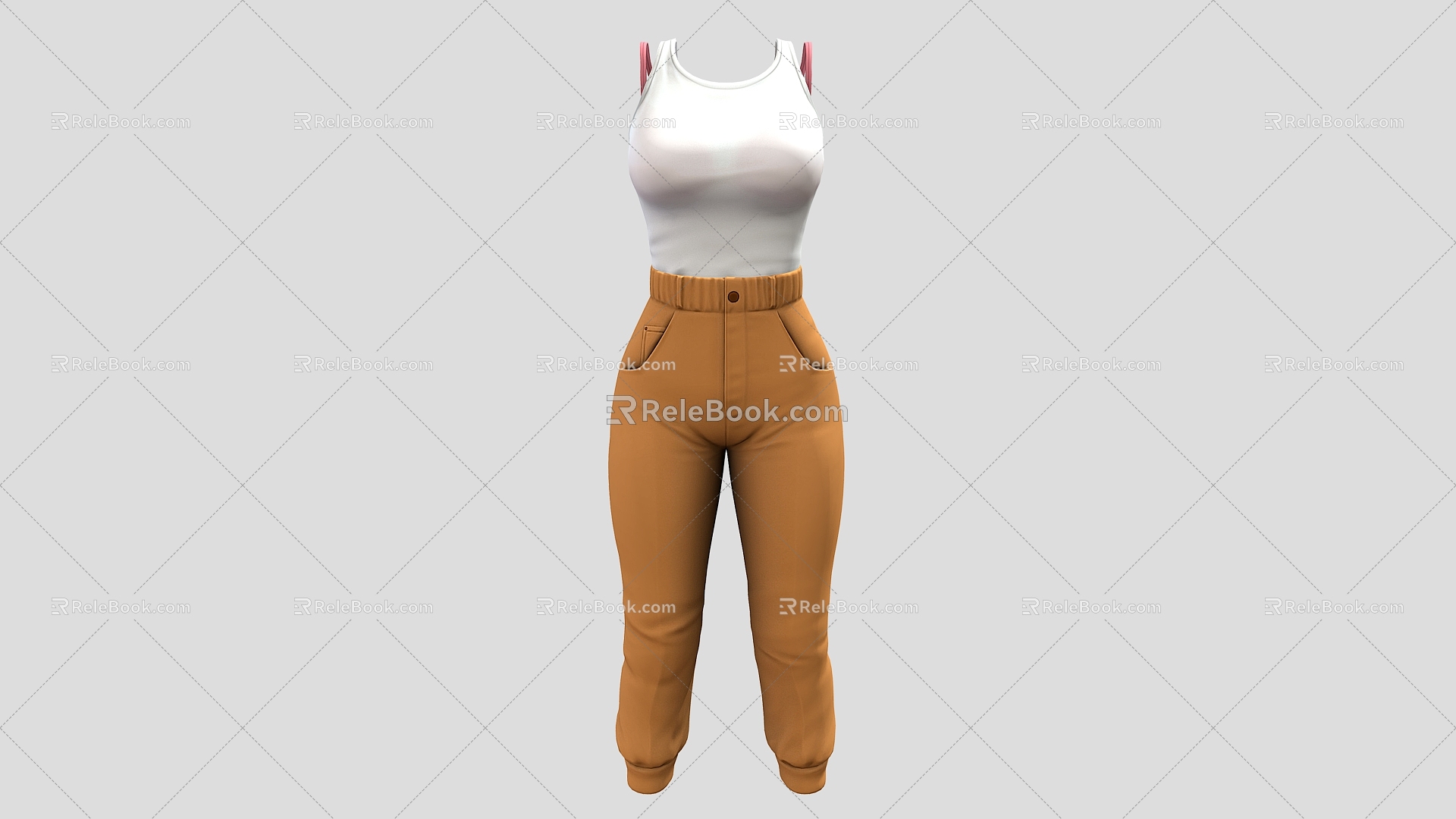 Vest Summer Clothes suit Vest Clothing Trousers 3d model