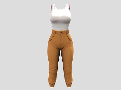 Vest Summer Clothes suit Vest Clothing Trousers 3d model