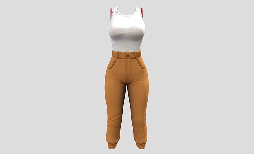 Vest Summer Clothes suit Vest Clothing Trousers 3d model