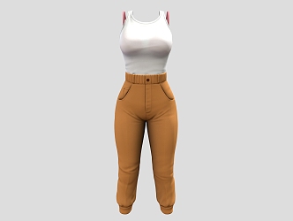 Vest Summer Clothes suit Vest Clothing Trousers 3d model