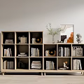 Bookcase Bookshelf Ornaments Book Decorative Cabinet 3d model