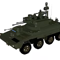 Green Military Armored Vehicle Weapon System With 8 Wheeled Design And Soldier Operated Machine Gun