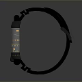 Stylish Black Smartwatch With Metallic Face And Silicone Strap