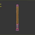 Decorative Wooden Column With Carved Details And Metal Top And Base