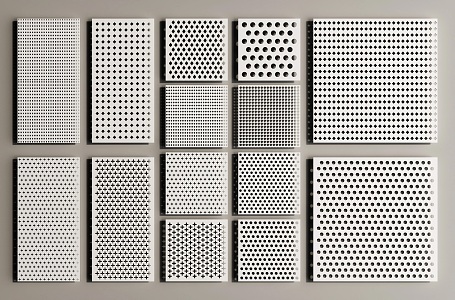 Modern punching plate hollow plate stainless steel plate punching aluminum plate perforated plate 3d model