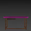 Modern Minimalist Desk Featuring Dark Surface Metal Legs And Single Drawer