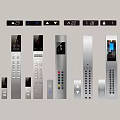 Various Elevator Control Panel Designs With Digital Displays Buttons And Floor Indicators 3d model