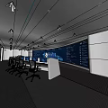 Modern Monitoring Room Intelligent Command Room Control Room 3d model