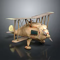 Rustic Vintage Biplane Model With Detailed Wings And Propeller For Aerospace Collectors