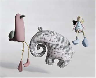 Modern Doll Toy Muppet Elephant Doll 3d model