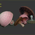 Modern Mushroom Straw Mushroom 3d model