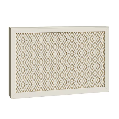 Modern Decorative Room Divider With White Frame And Diamond Pattern Design 3d model