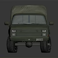 Functional Military Green Truck With Canvas Cover