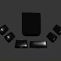 High Quality Home Audio System With Subwoofer Satellite Speakers And Control Panel