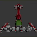 Red And Green Decorative Mechanical Scorpion With Silver Metallic Components For Home Decoration