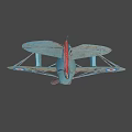 Vintage Turquoise Biplane Toy With Red White Blue Target Logos On Wings And Rust Accents