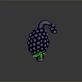 3D Grape Dinosaur Character Creature With Purple Grapes And Green Leaves