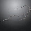 Silver Metallic Chain Equipment With Curved Shape On Dark Background