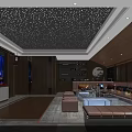 KTV Interior Design With Comfortable Sofa TV Screens And Wine Racks 3d model