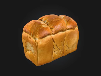 Freshly Baked Golden Crust Bread Loaf With Soft Fluffy Interior Texture 3d model