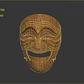 Wooden Smiling Face Mask With Traditional Design And Clear Wood Grain For Daily Life