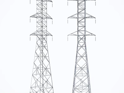 Modern high-voltage line tower outdoor high-voltage line tower 3d model
