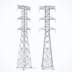 Modern high-voltage line tower outdoor high-voltage line tower 3d model