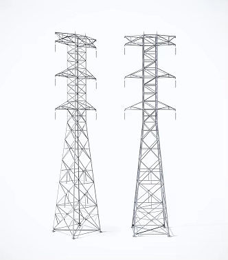Modern high-voltage line tower outdoor high-voltage line tower 3d model