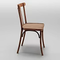 Solid Wood Leisure Chair With Slatted Backrest And Wooden Slat Seat