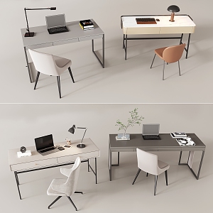 Desk Writing Desk Laptop Book Combination 3d model