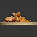 Fresh Peeled Sliced Tangerine Segments Arranged On Wooden Cutting Board