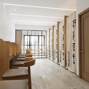 Modern self-study classroom 3d model