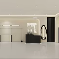 Elegant Light Luxury Clothing Store Interior With Sleek Display Racks And Round Mirrors