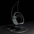 Modern Hanging Swing Chair With Circular Seat And Metal Stand Design